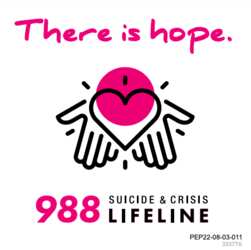 Free Resource: 988 Suicide and Crisis Lifeline "There is hope" Stickers